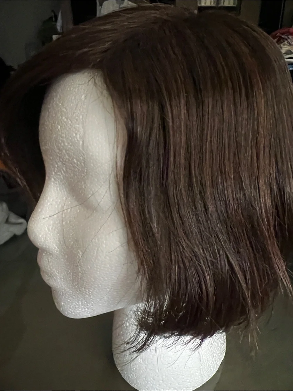 Short Layered Women's Wig in Chestnut Brown